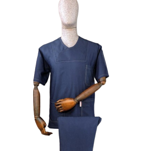 اسکراب مردانه فیروزه‌ای | ست کامل با شلوار و کلاه